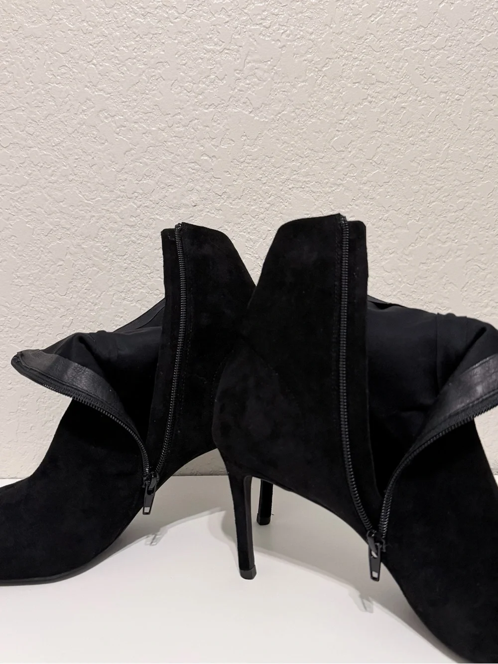 Jeffrey Campbell Black Suede Pointed Toe Stiletto Booties | Size 10